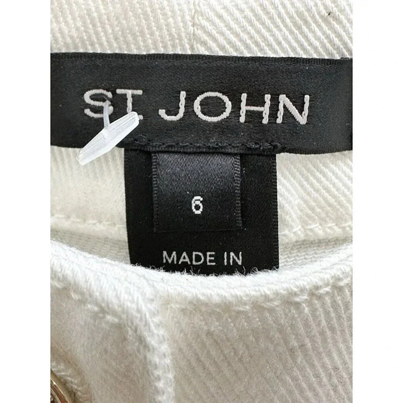 St John Womens Jeans Size 6 White Denim Pants Designer MSRP $595 - Picture 3 of 7